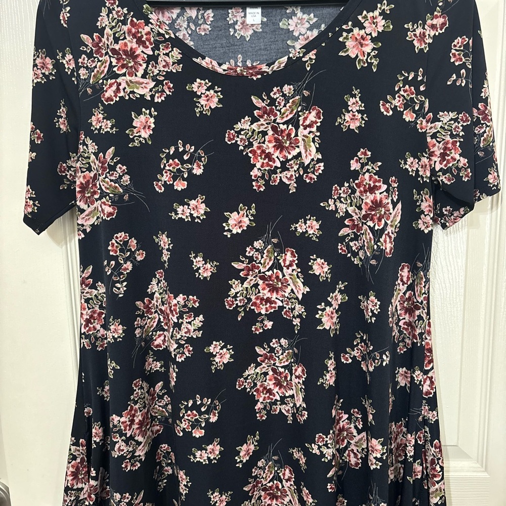 LuLaRoe Black Floral Blouse